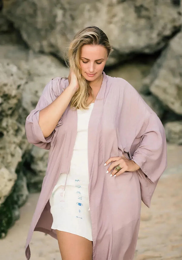 The Classic Angel Wing Kimono Viscose - Violet - 75