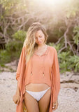 SHORT LONG ANGEL WING KAFTAN VISCOSE - DESERT ORANGE - S/M