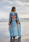 SHORT LONG ANGEL WING KAFTAN EVERYDAY - ICE BLUE / AUBERGINE WINGS - SM