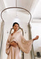 Atoms Of The Universe Kimono Luxe - Silk Champagne with Rainbow Symbols 115cm