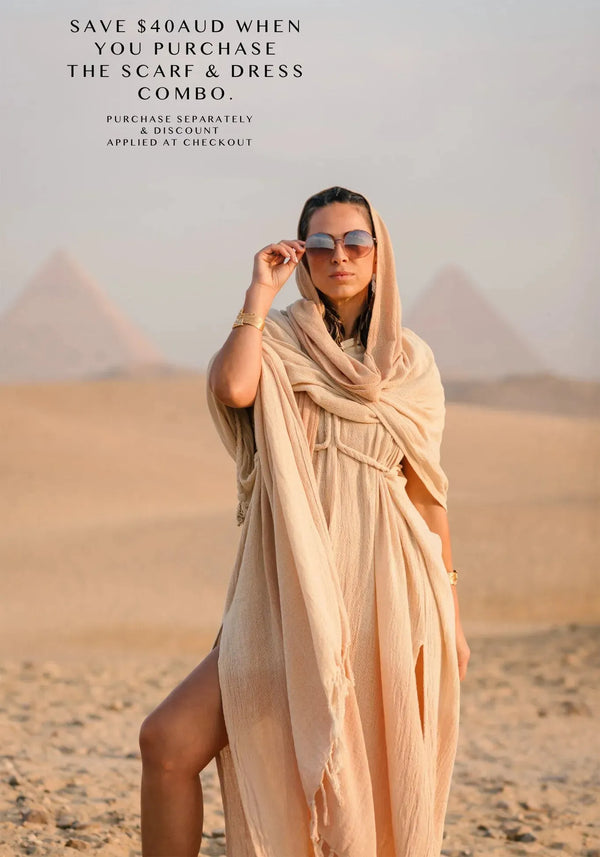 Cleo Reversible Kaftan - Natural to Honey Ombre - S/M