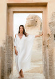 Serpent Temple Kaftan Rayon Silk - Priestess White - XS/S