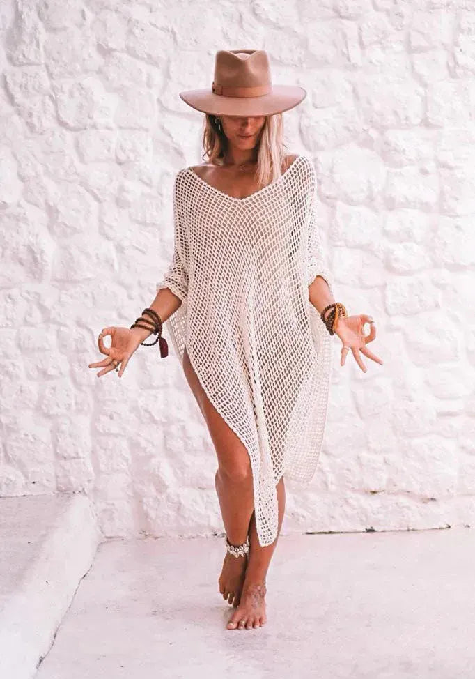 Beach Poncho Ivory S/M